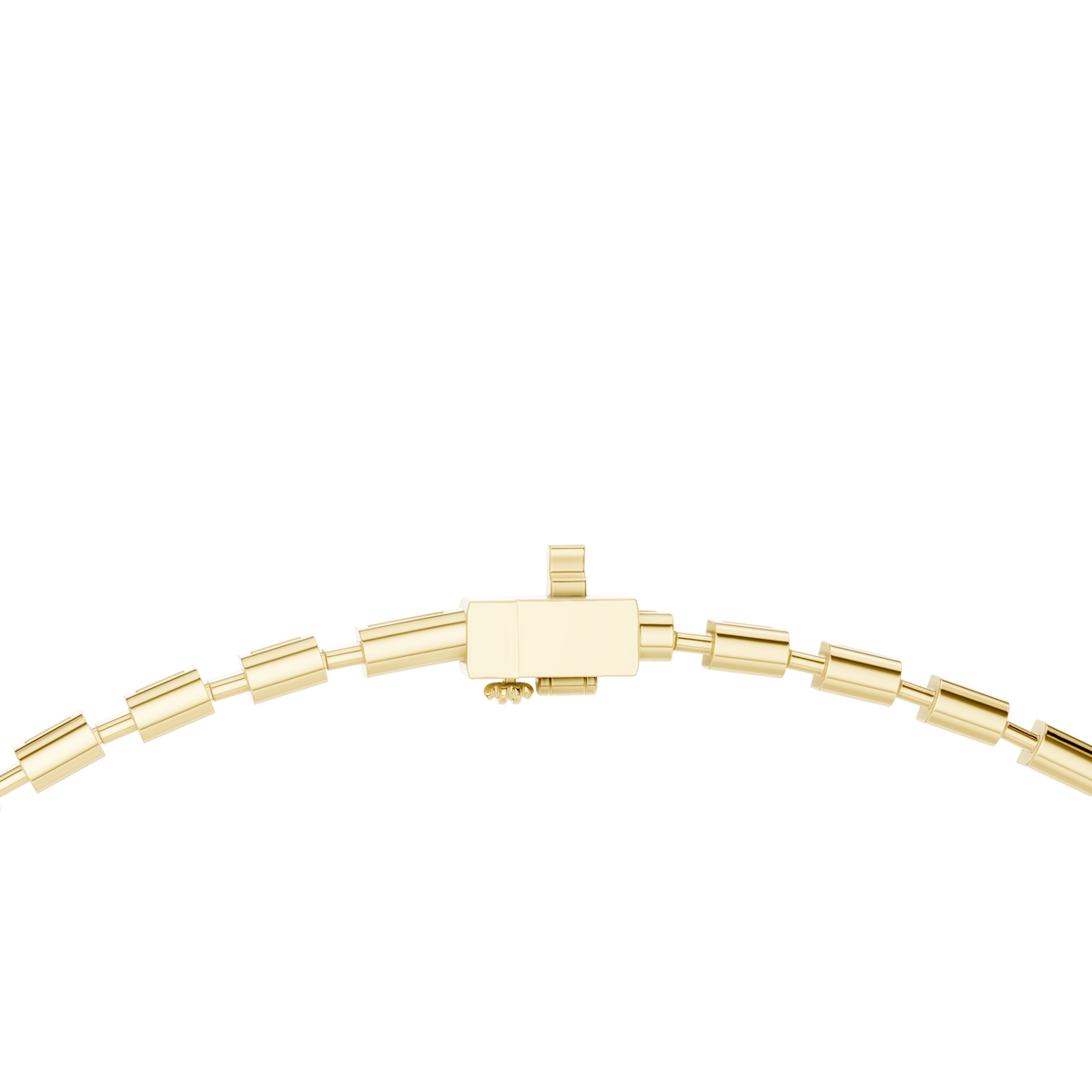 Emerald Cut Station Necklace in yellow 925 sterling silver, view 4