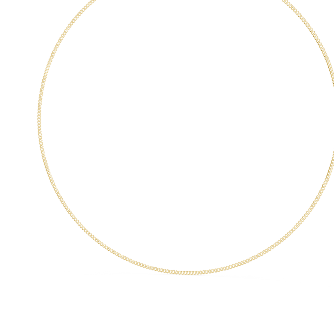 Curb Chain Necklace in yellow 925 sterling silver, view 2