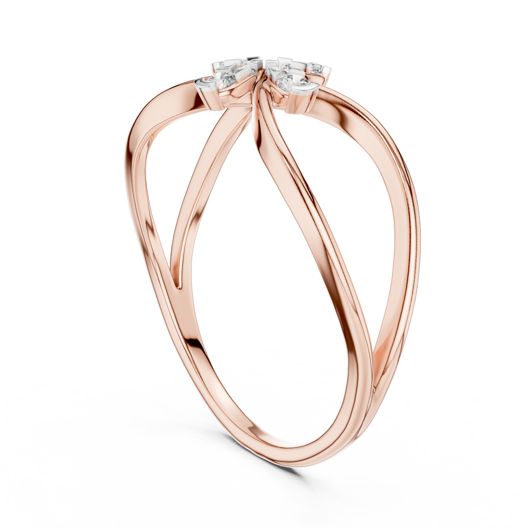 Infinity Flower Moissanite Ring in rose 925 sterling silver, view 1