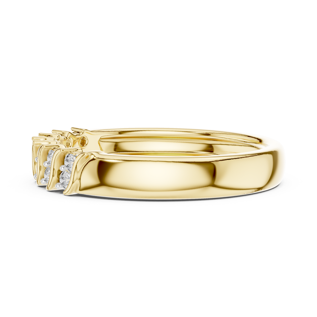 Twisted Link Moissanite Band in yellow 925 sterling silver, view 3