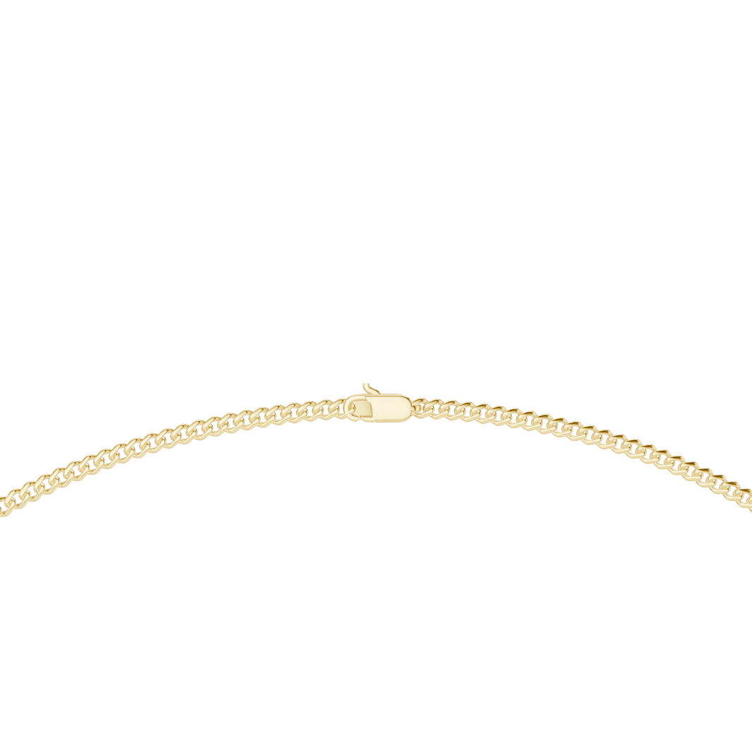 Curb Chain Necklace in yellow 925 sterling silver, view 4