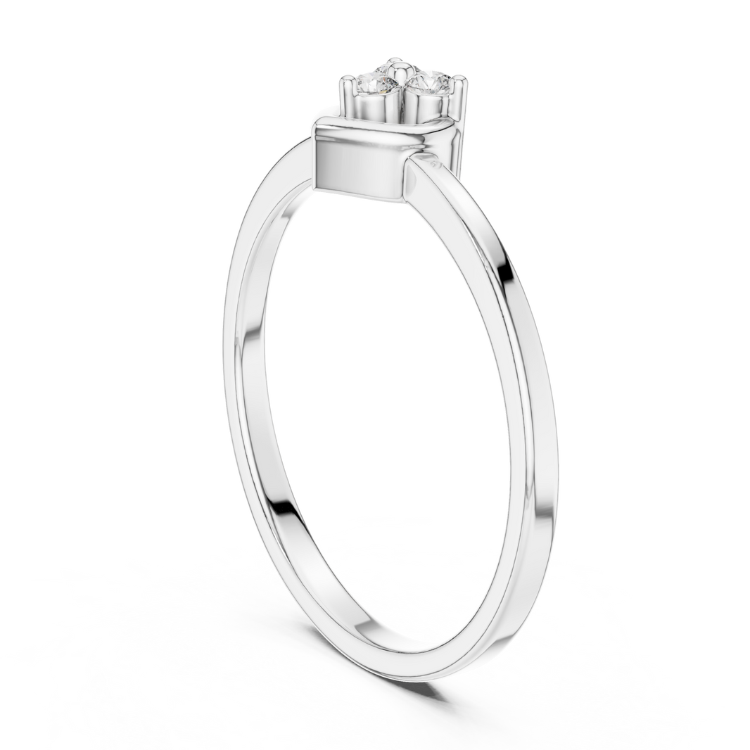 Open Heart Cluster Moissanite Ring in white 925 sterling silver, view 1