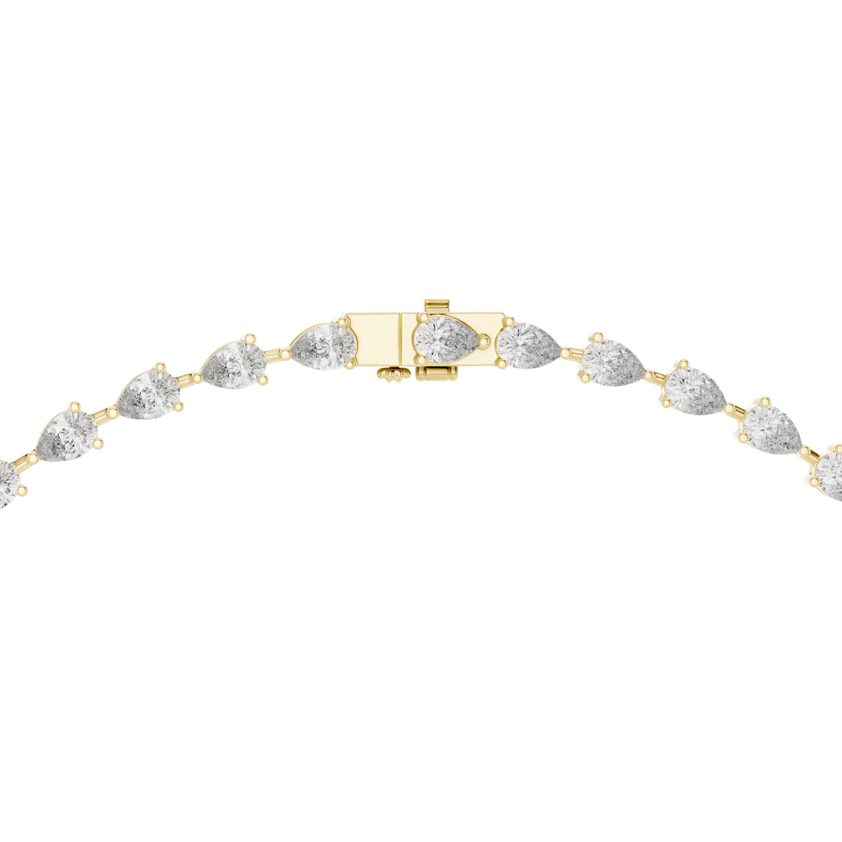 Pear Lariat Y Necklace in yellow 925 sterling silver, view 4