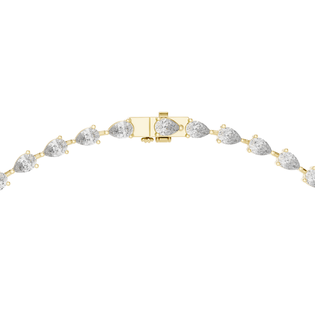 Pear Lariat Y Necklace in yellow 925 sterling silver, view 4