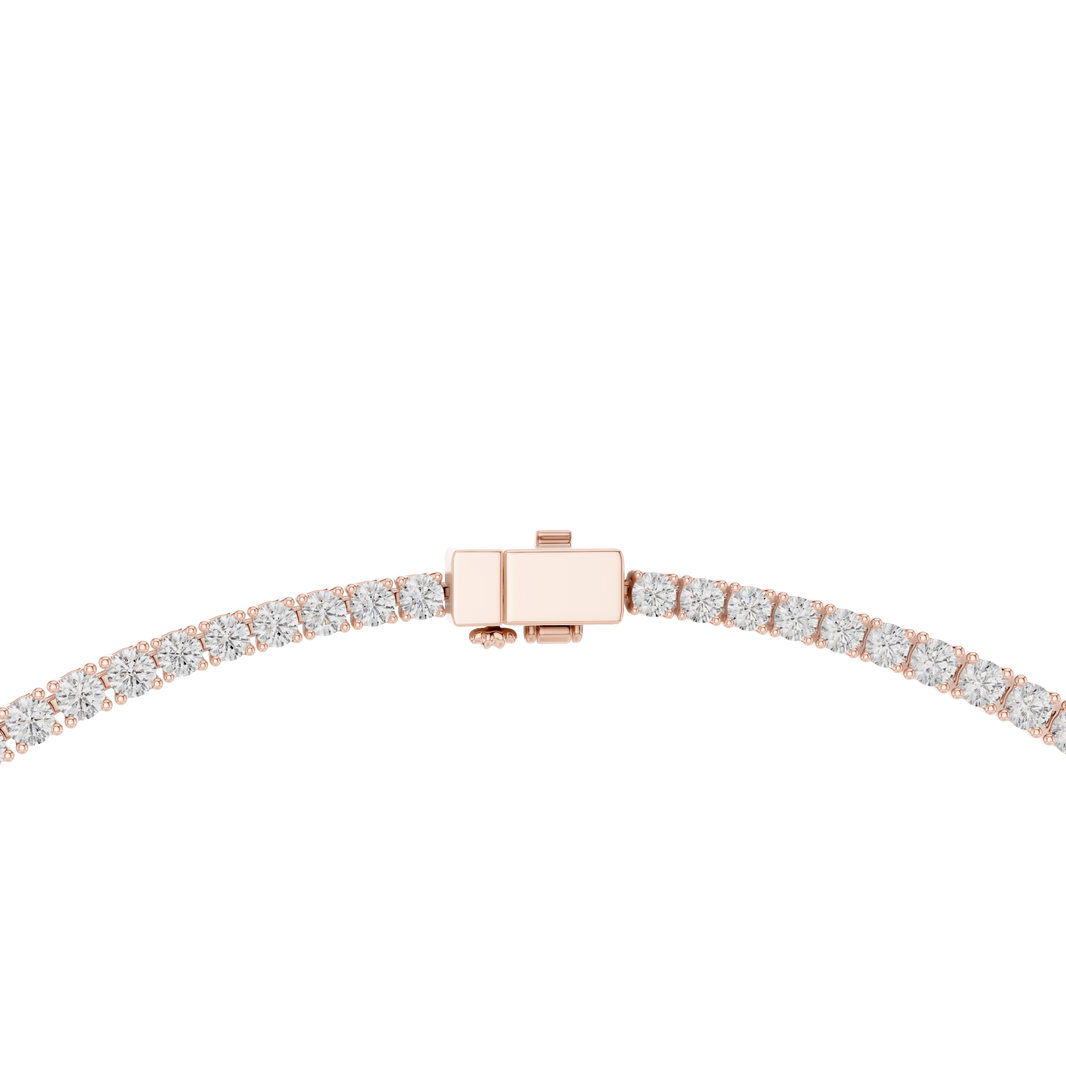 Graduated Round Tennis Necklace with Oval Centre in rose 925 sterling silver, view 4