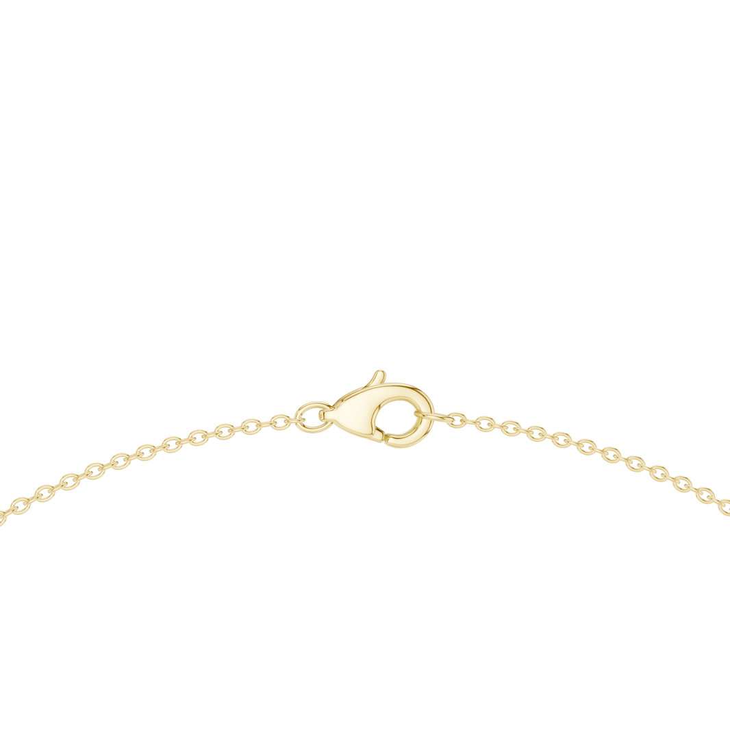 Oval Station Necklace in yellow 925 sterling silver, view 4