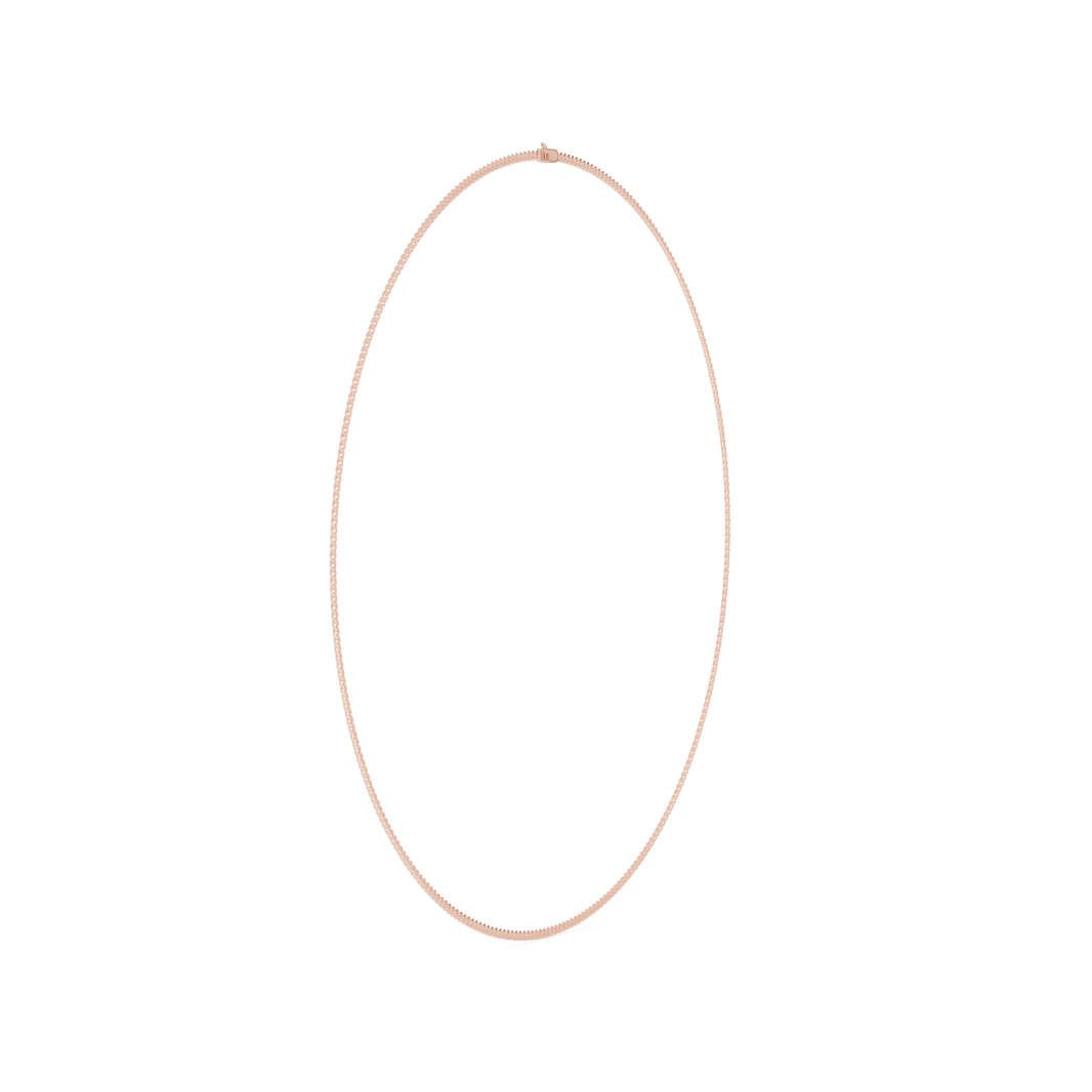 Curb Chain Necklace in rose 925 sterling silver, view 3