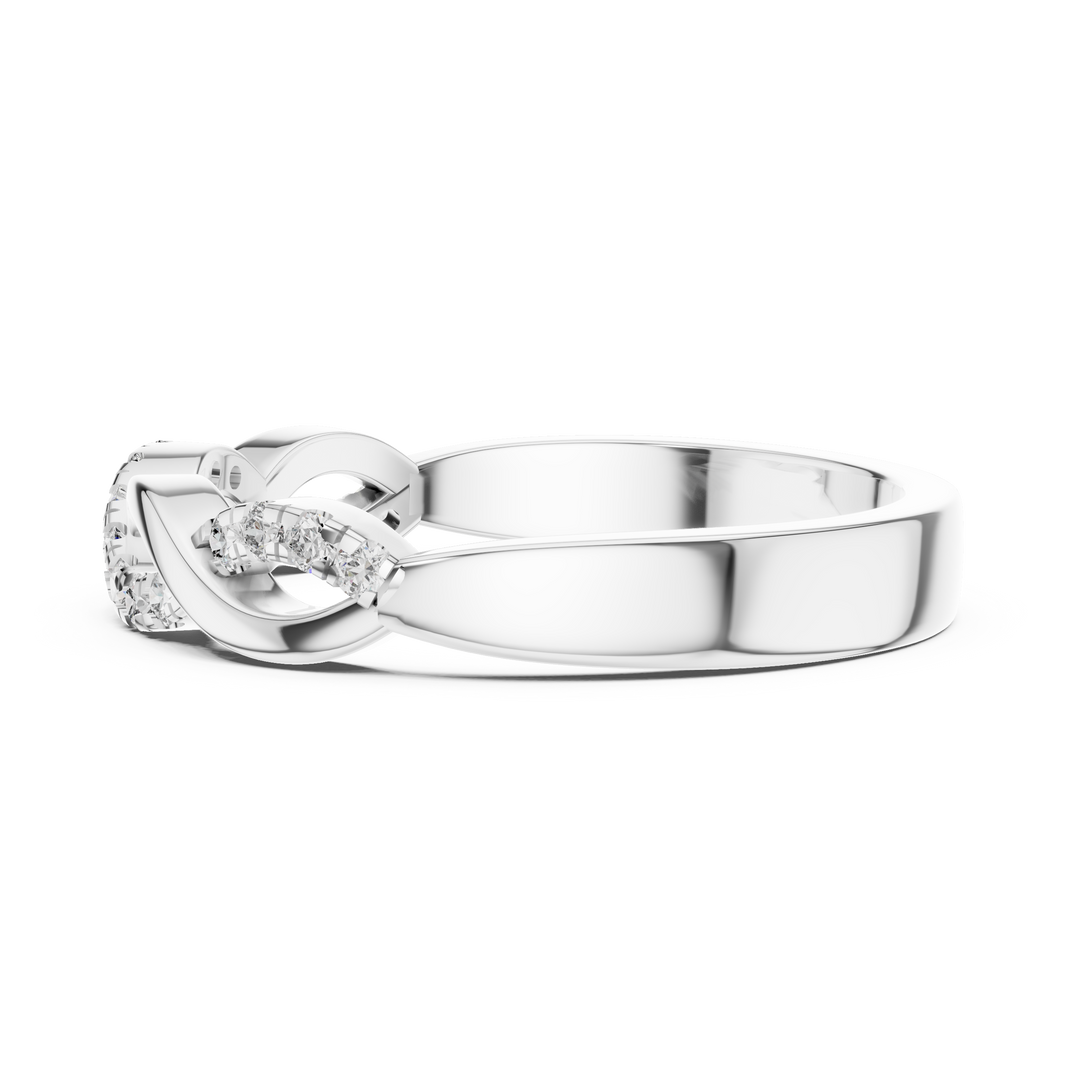 Pavé Twisted Infinity Moissanite Band in white 925 sterling silver, view 3