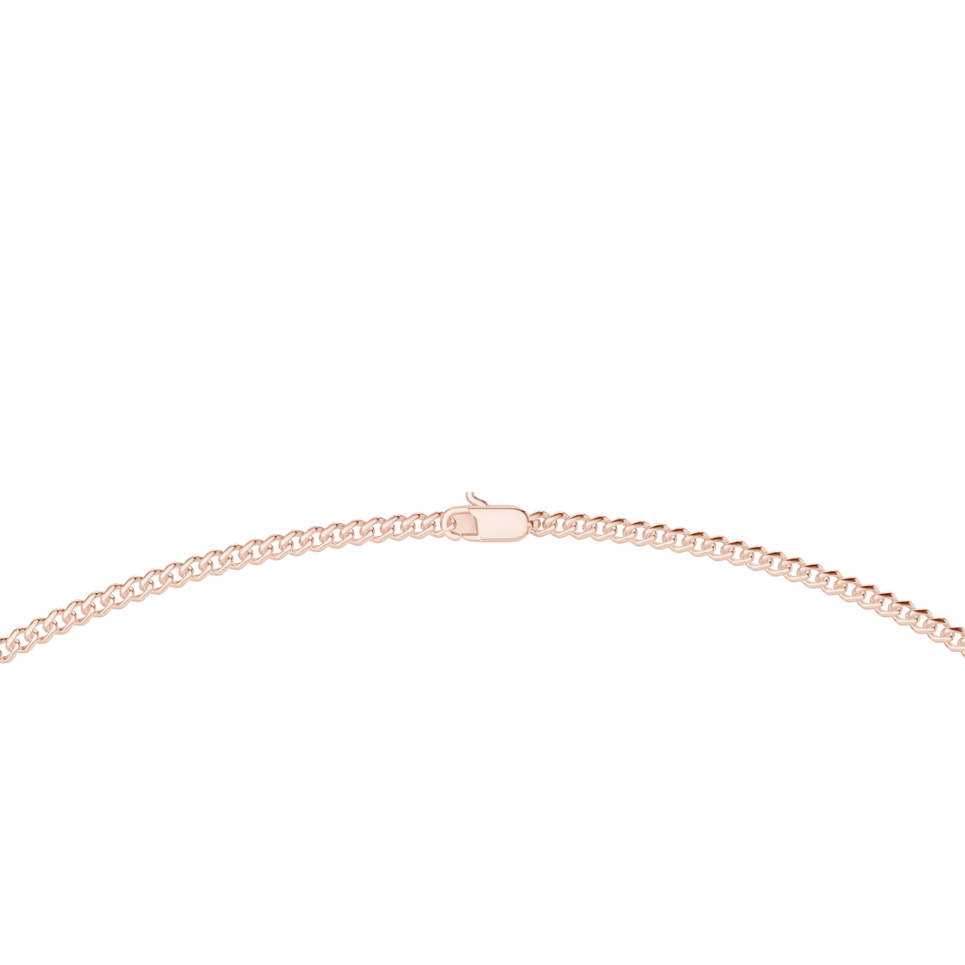 Curb Chain Necklace in rose 925 sterling silver, view 4