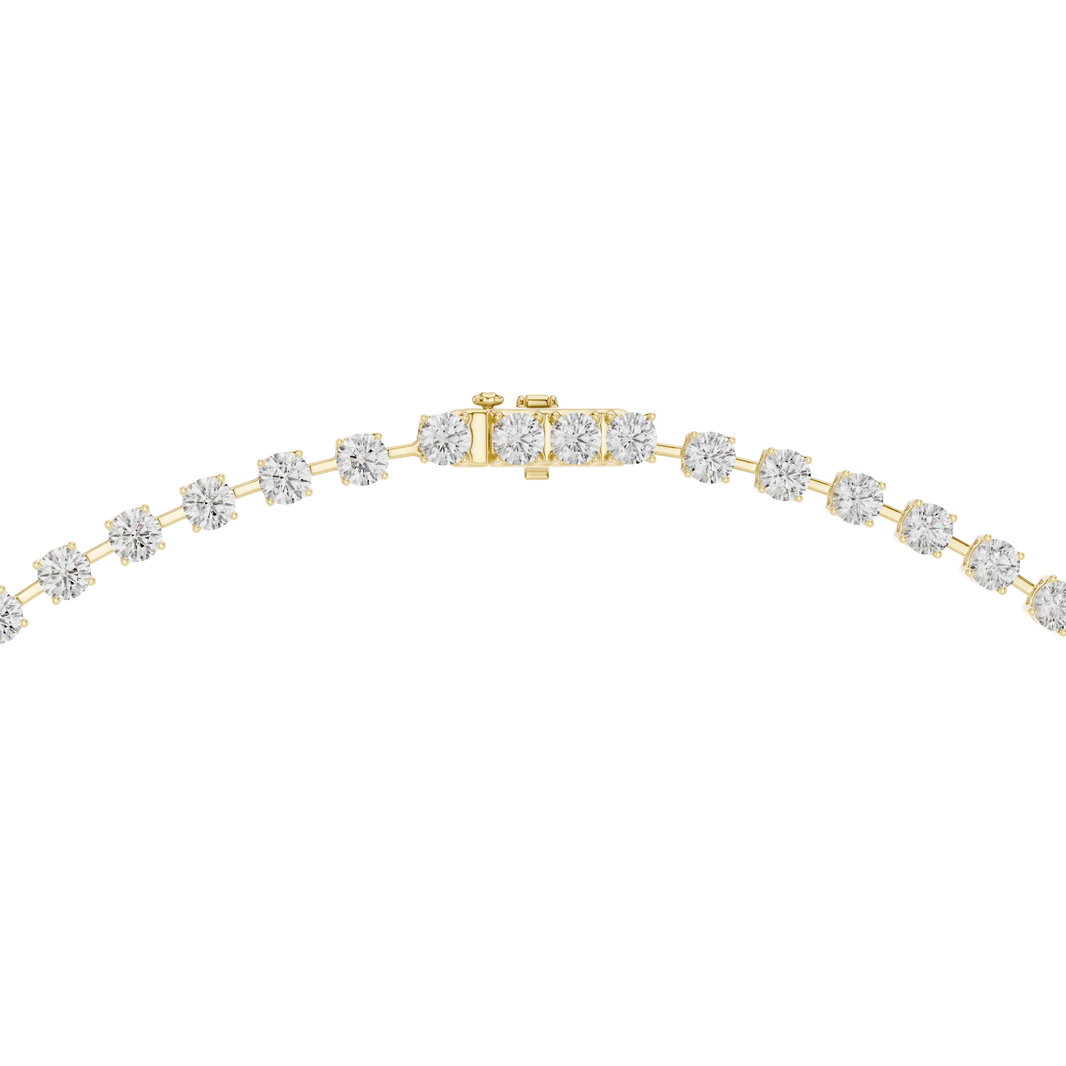 Round Tennis Y Necklace with Round Drop in yellow 925 sterling silver, view 4