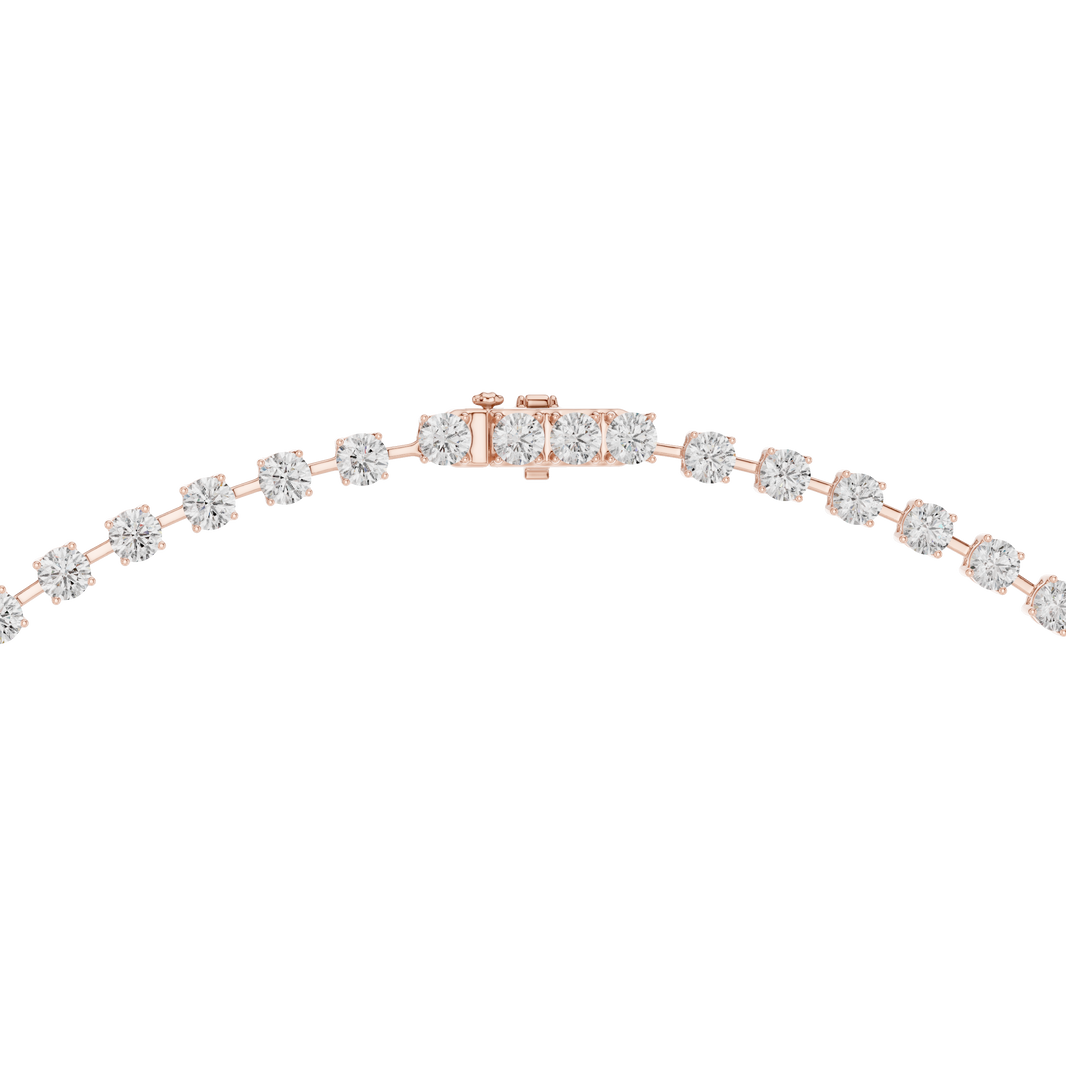 Round Tennis Y Necklace with Round Drop in rose 925 sterling silver, view 4