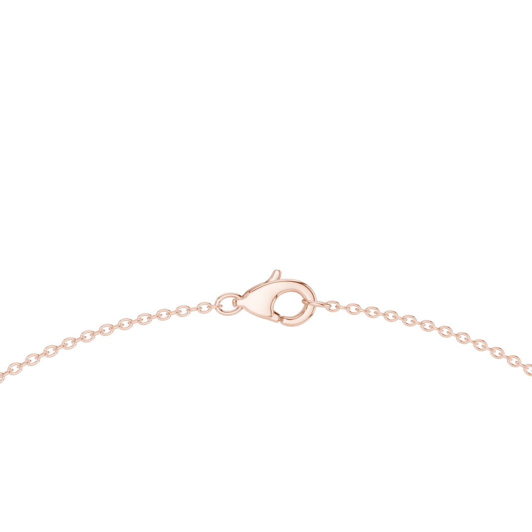 Oval Station Necklace in rose 925 sterling silver, view 4