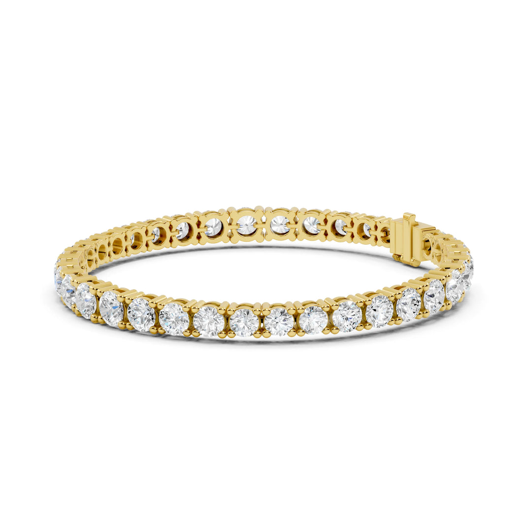 Graduated Round Moissanite Tennis Bracelet in yellow 925 sterling silver, view 2