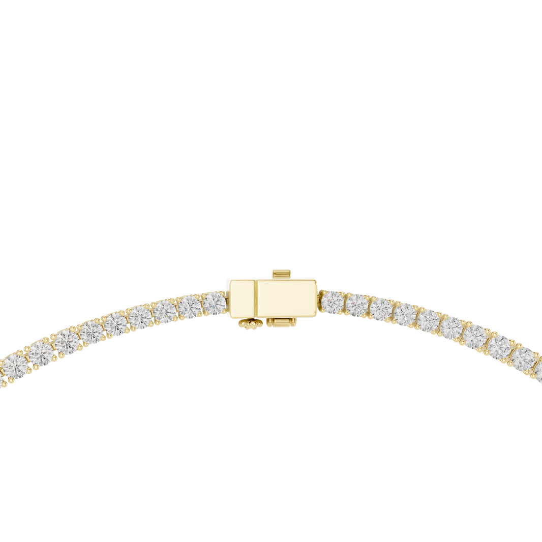 Graduated Round Tennis Necklace with Oval Centre in yellow 925 sterling silver, view 4