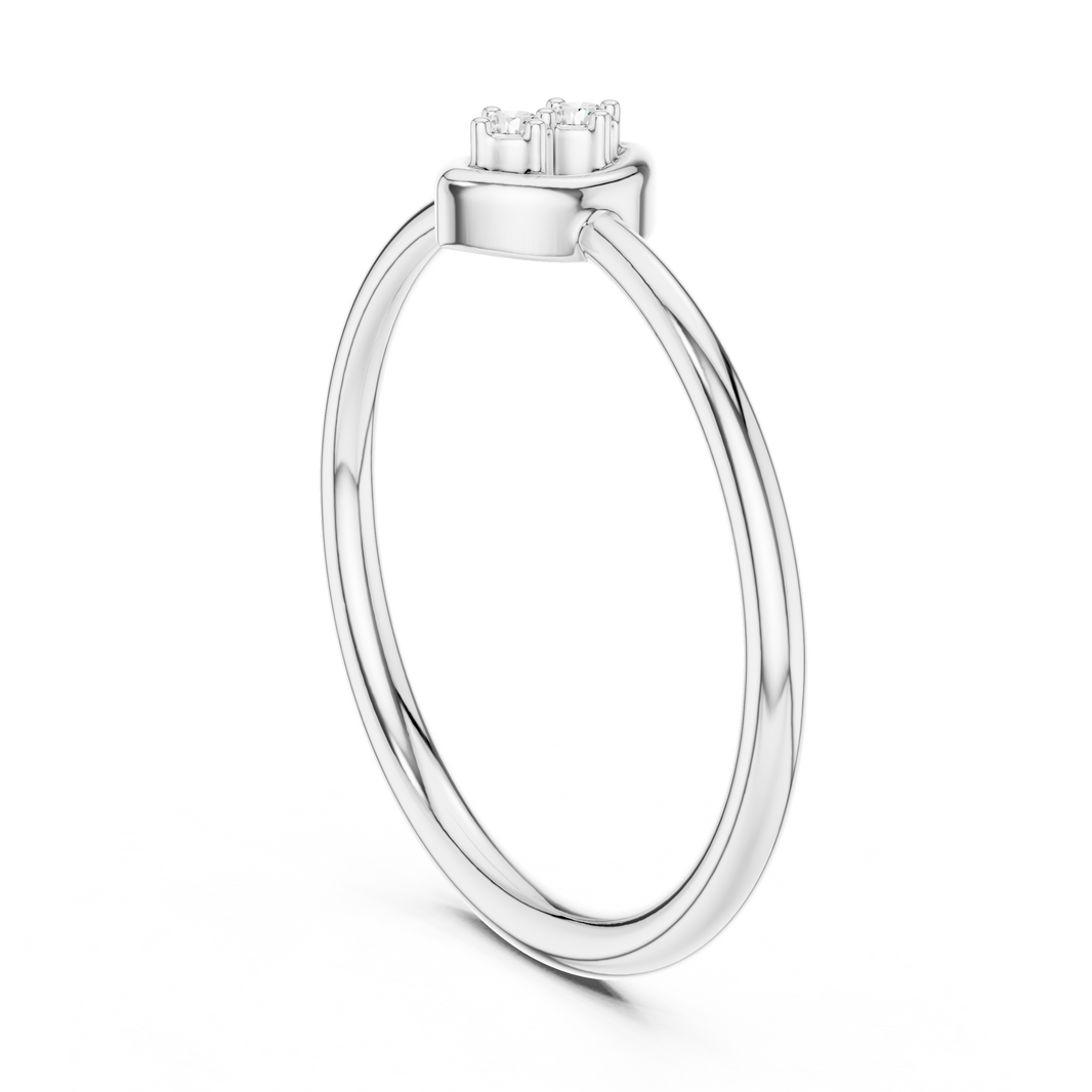 Duo Marquise Frame Moissanite Ring in white 925 sterling silver, view 1