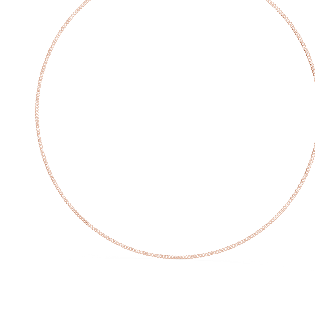 Curb Chain Necklace in rose 925 sterling silver, view 2