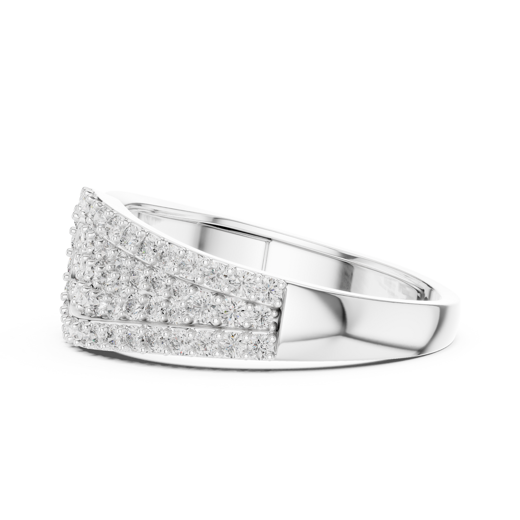 Crossover Teardrop Pavé Moissanite Ring in white 925 sterling silver, view 3