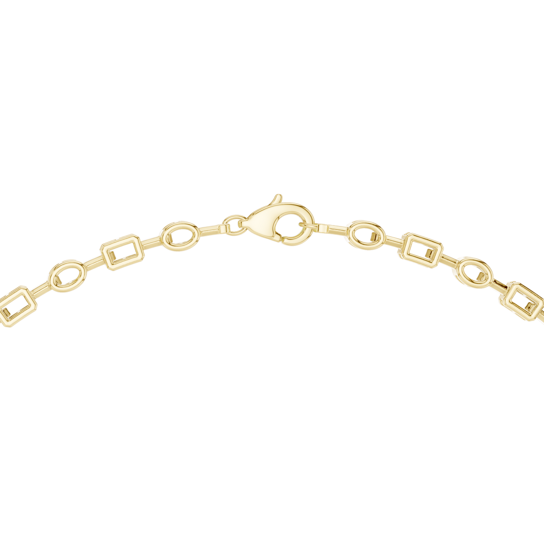 Mixed Shape Y Drop Necklace in yellow 925 sterling silver, view 4