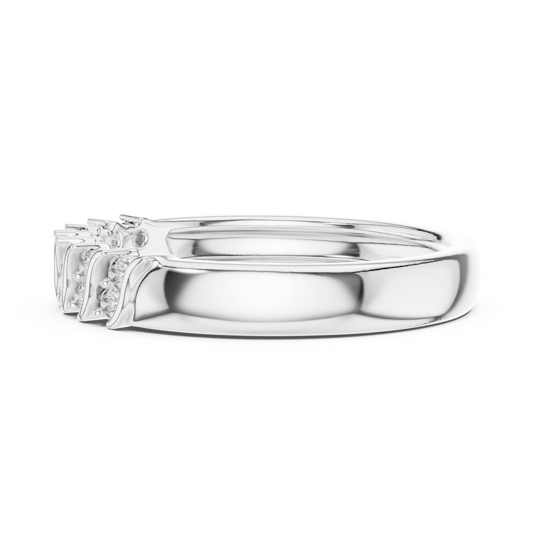 Twisted Link Moissanite Band in white 925 sterling silver, view 3