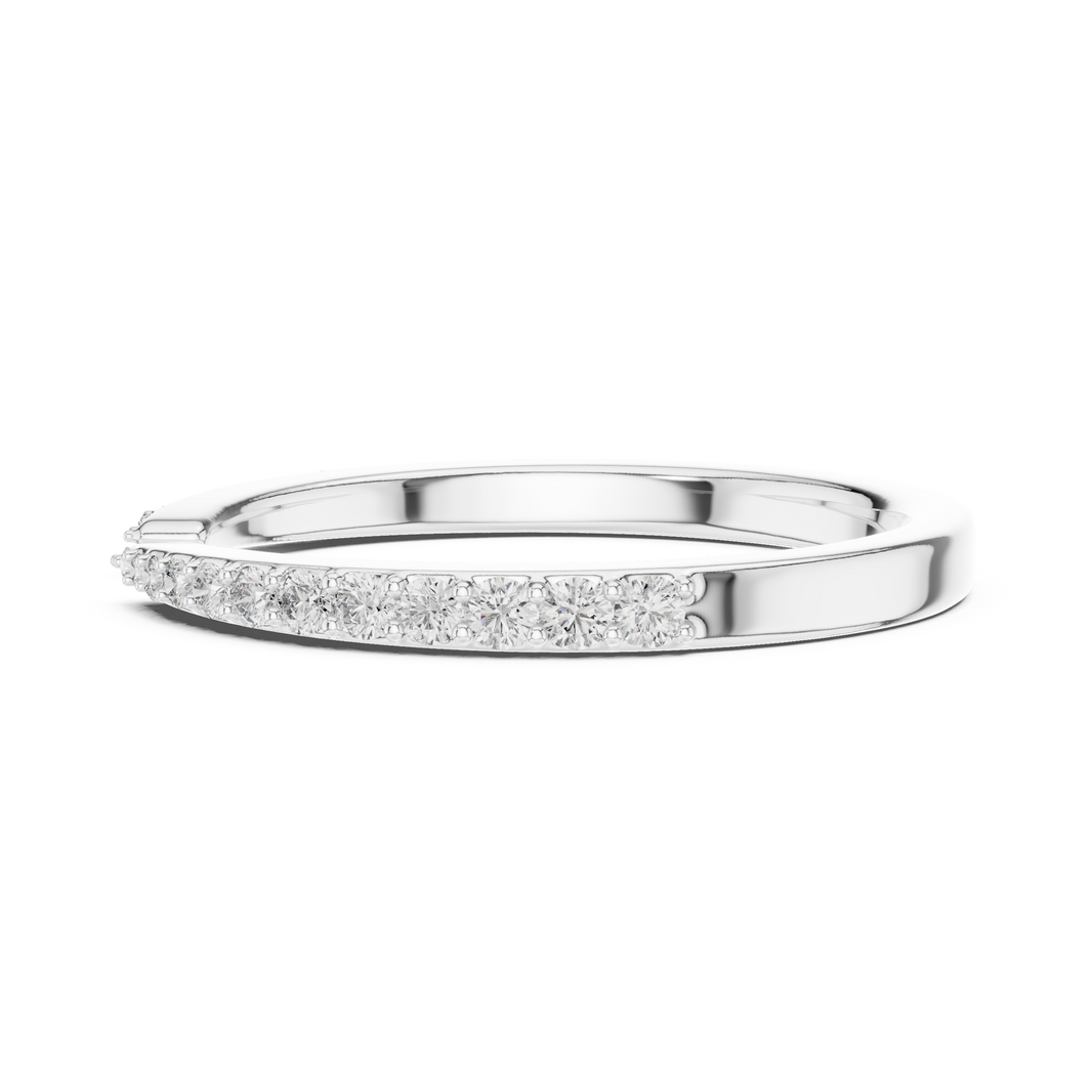Open Cuff Pavé Moissanite Ring in white 925 sterling silver, view 3