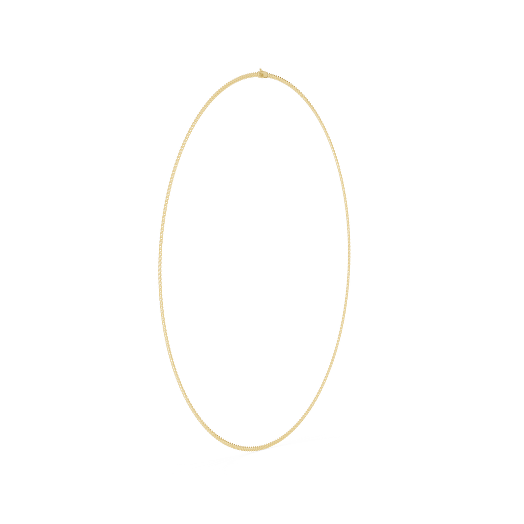 Curb Chain Necklace in yellow 925 sterling silver, view 3