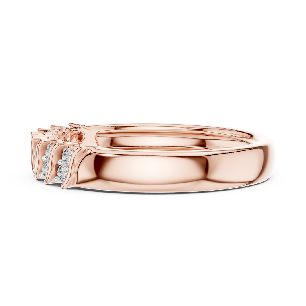 Twisted Link Moissanite Band in rose 925 sterling silver, view 3