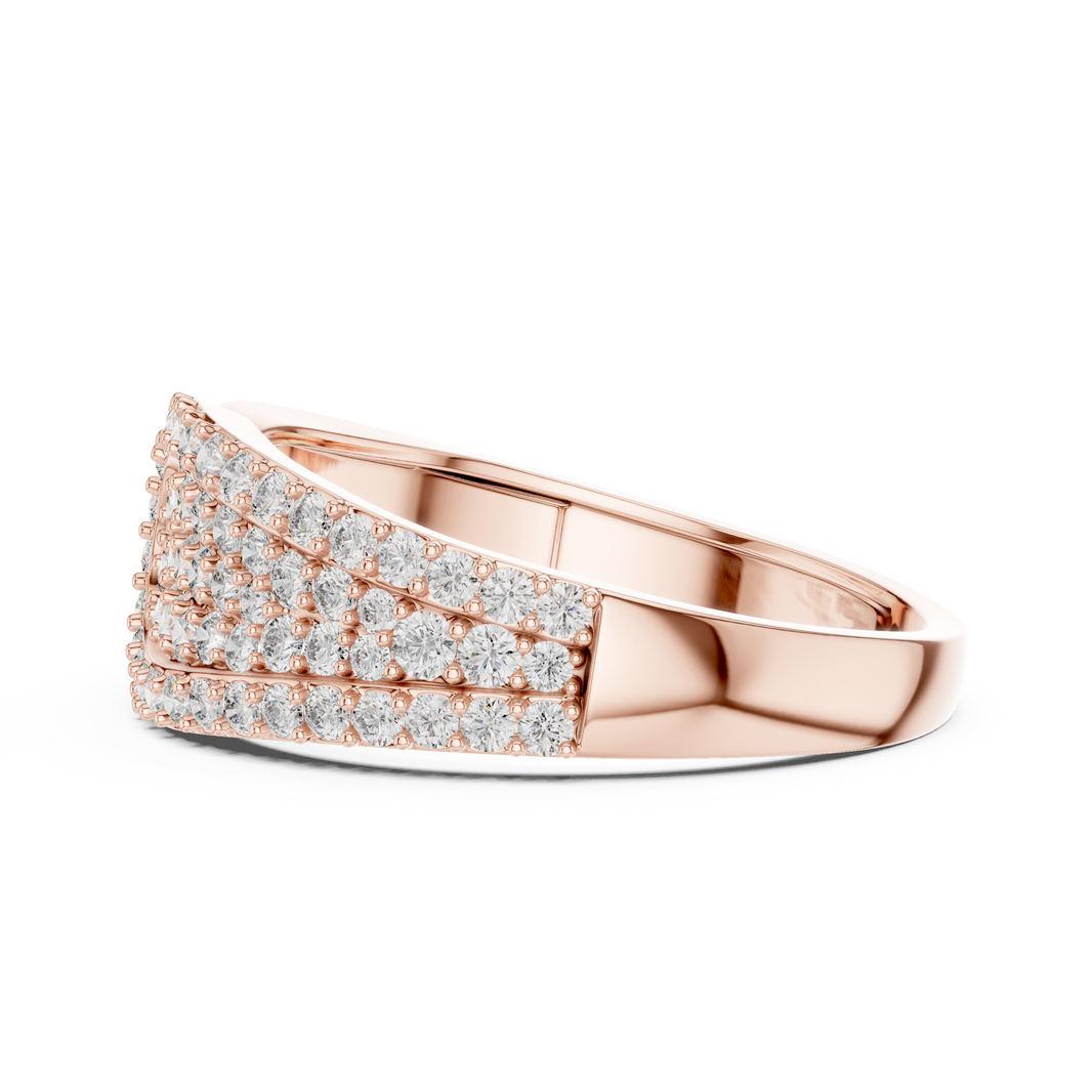 Crossover Teardrop Pavé Moissanite Ring in rose 925 sterling silver, view 3