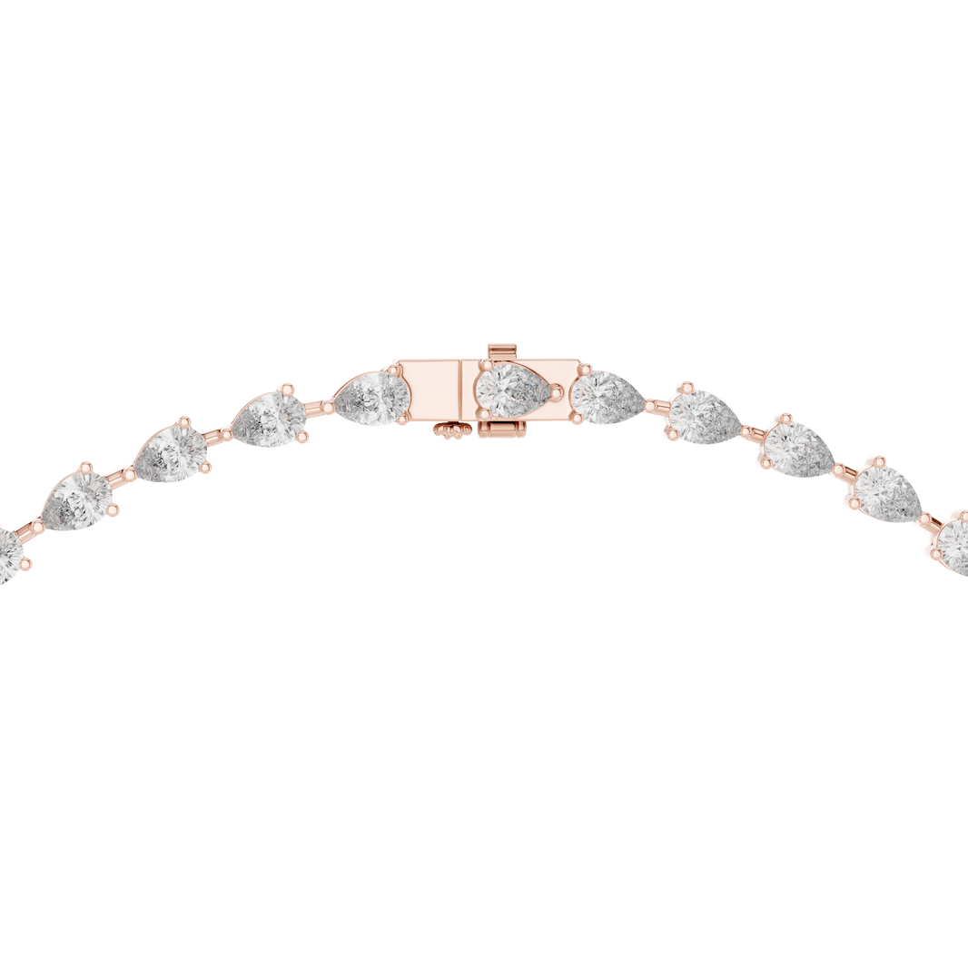Pear Lariat Y Necklace in rose 925 sterling silver, view 4