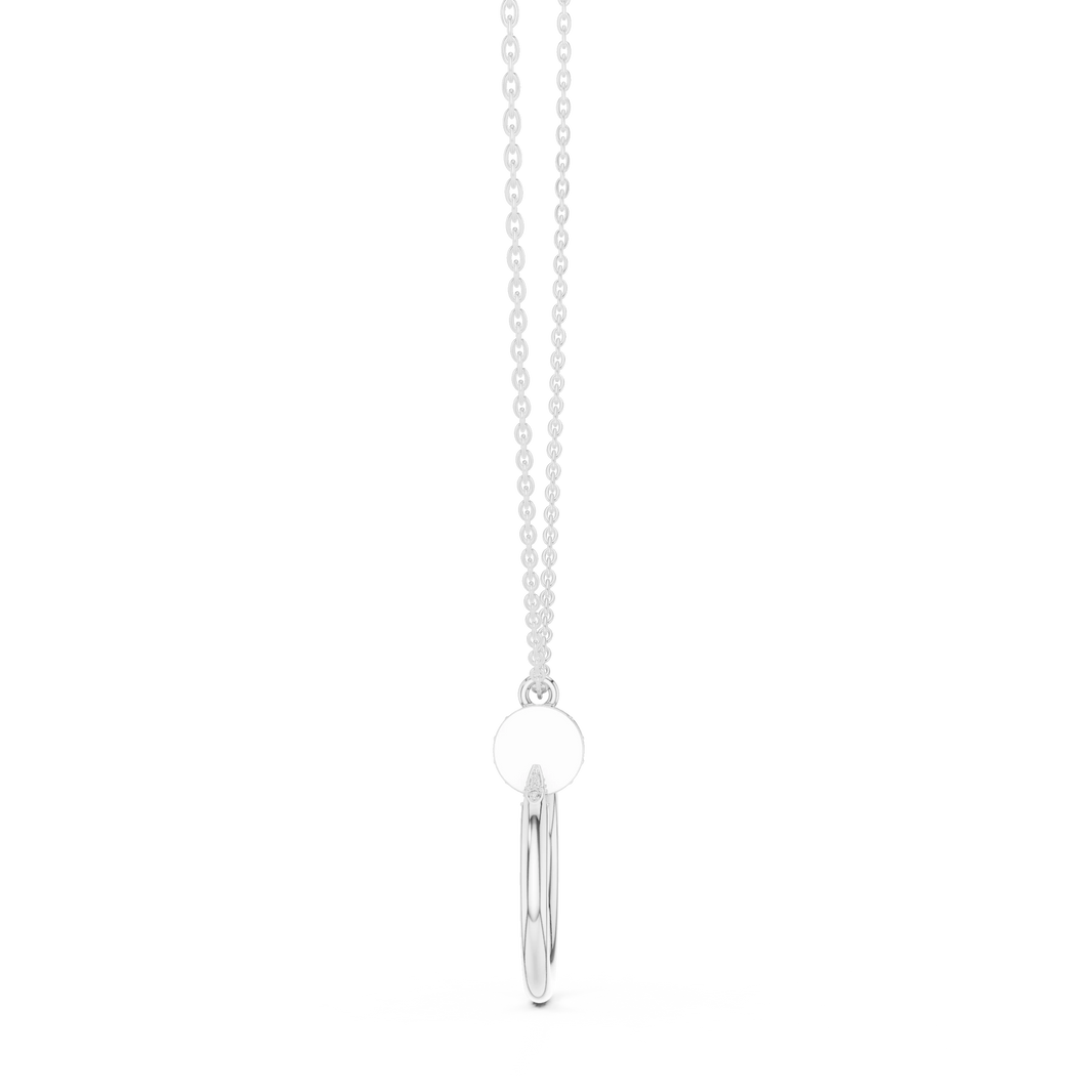 Pavé Nail Open Circle Moissanite Pendant in white 925 sterling silver, view 3