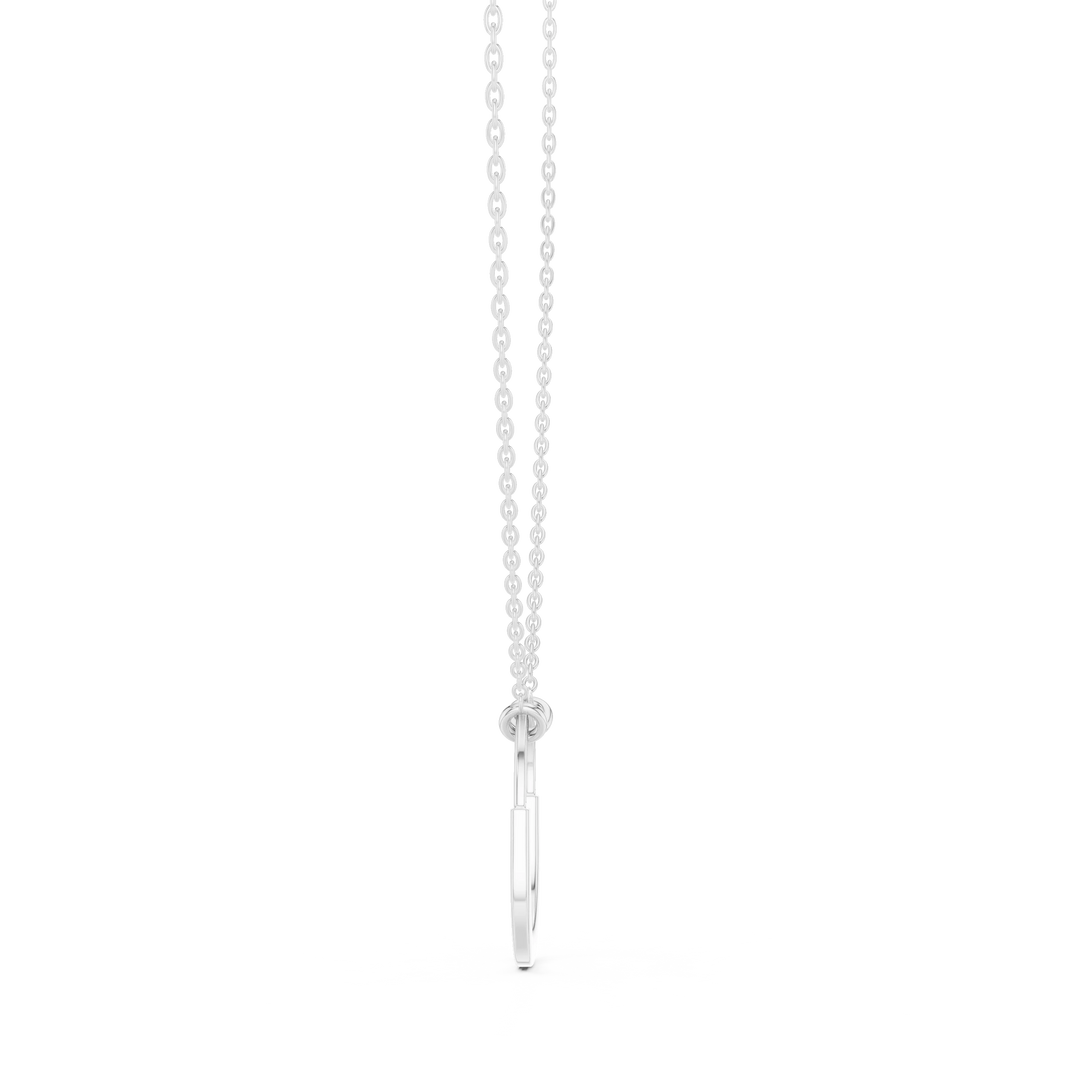 Pavé U Lock Moissanite Pendant in white 925 sterling silver, view 3