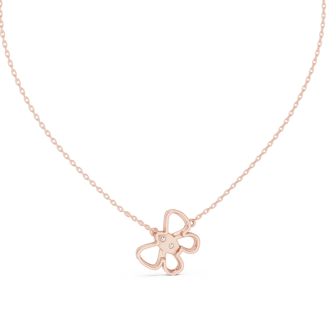 Open Butterfly Moissanite Pendant in rose 925 sterling silver, view 4