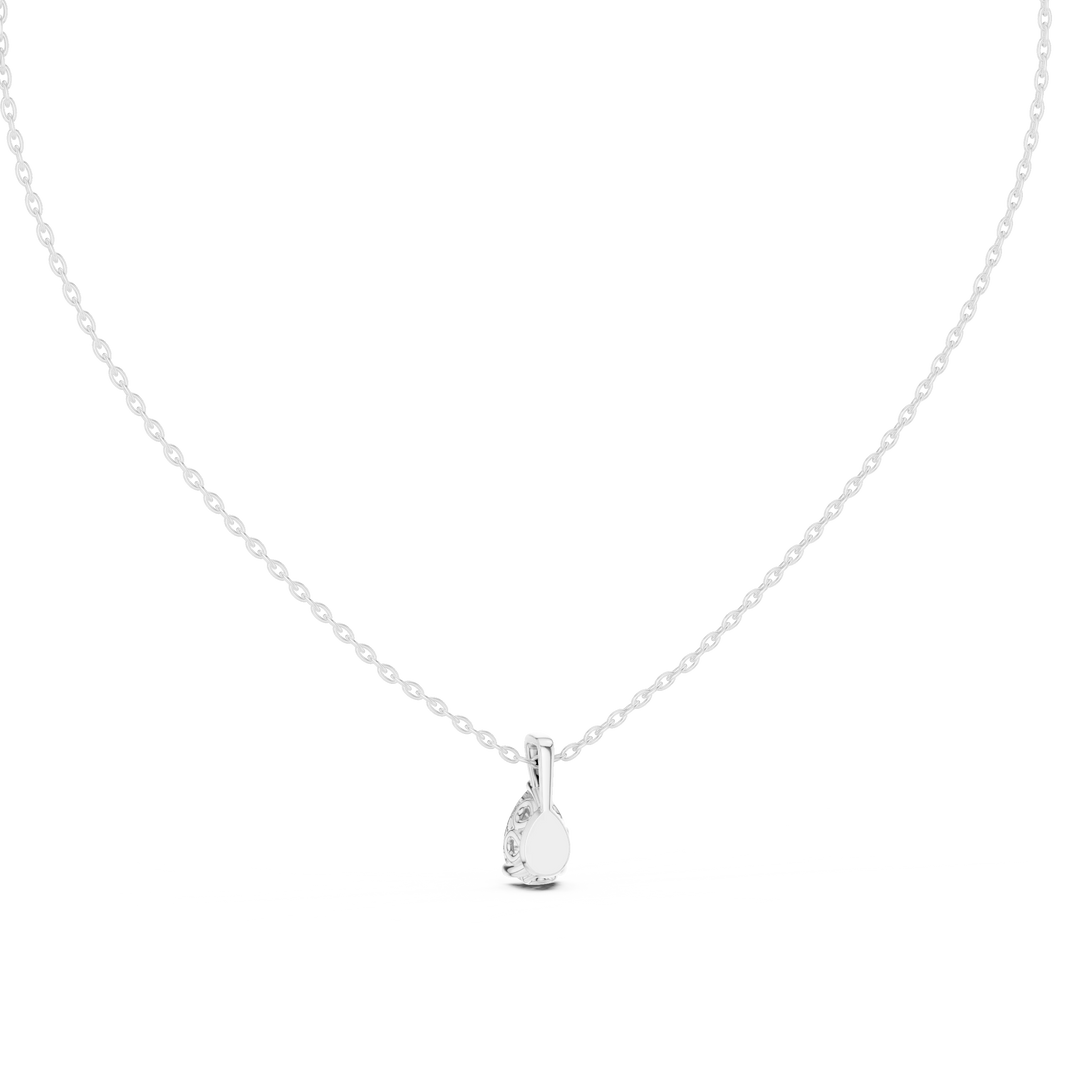 Pear Moissanite Solitaire Pendant with Tube Bail in white 925 sterling silver, view 4