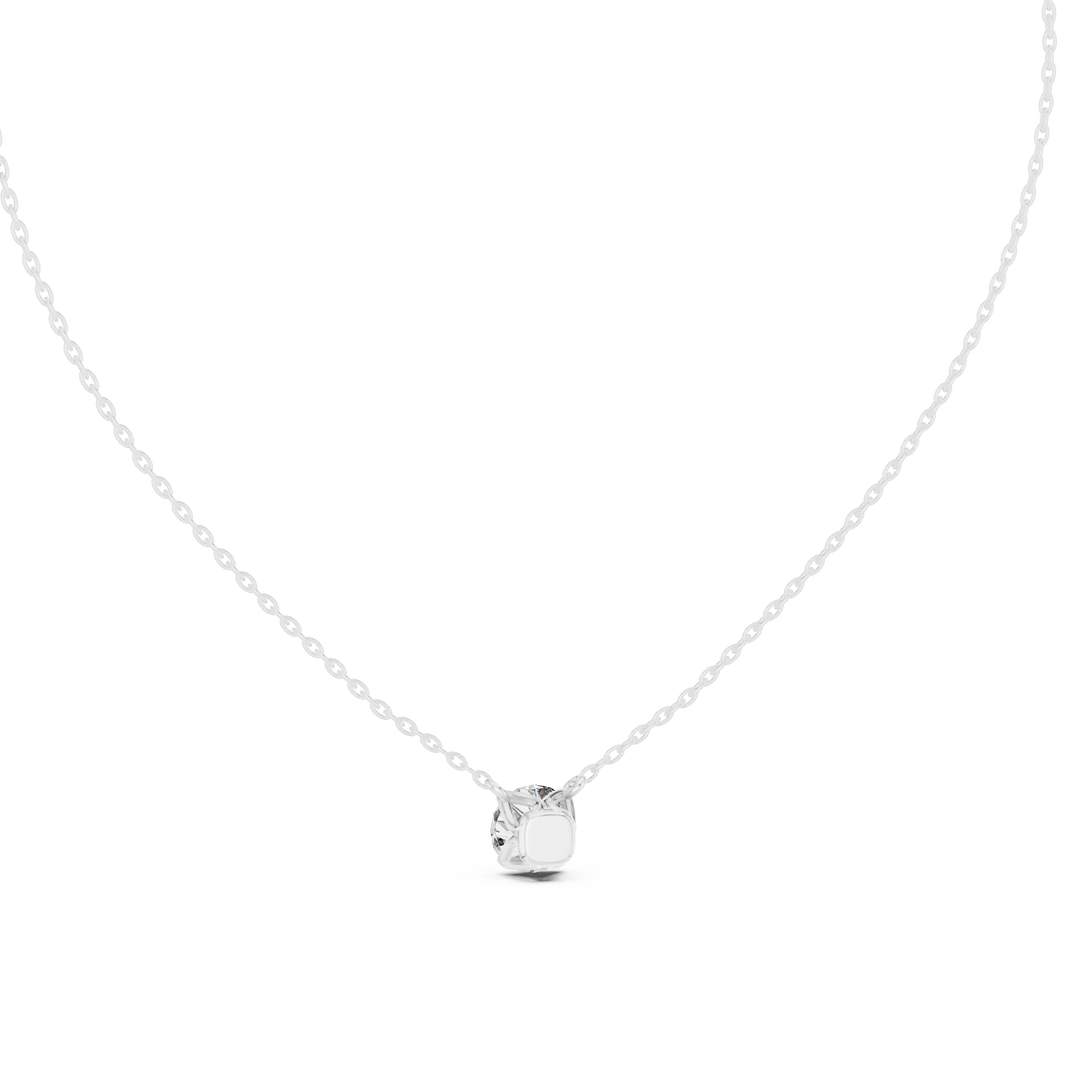 Floating Swirl Basket Round Moissanite Pendant in white 925 sterling silver, view 4