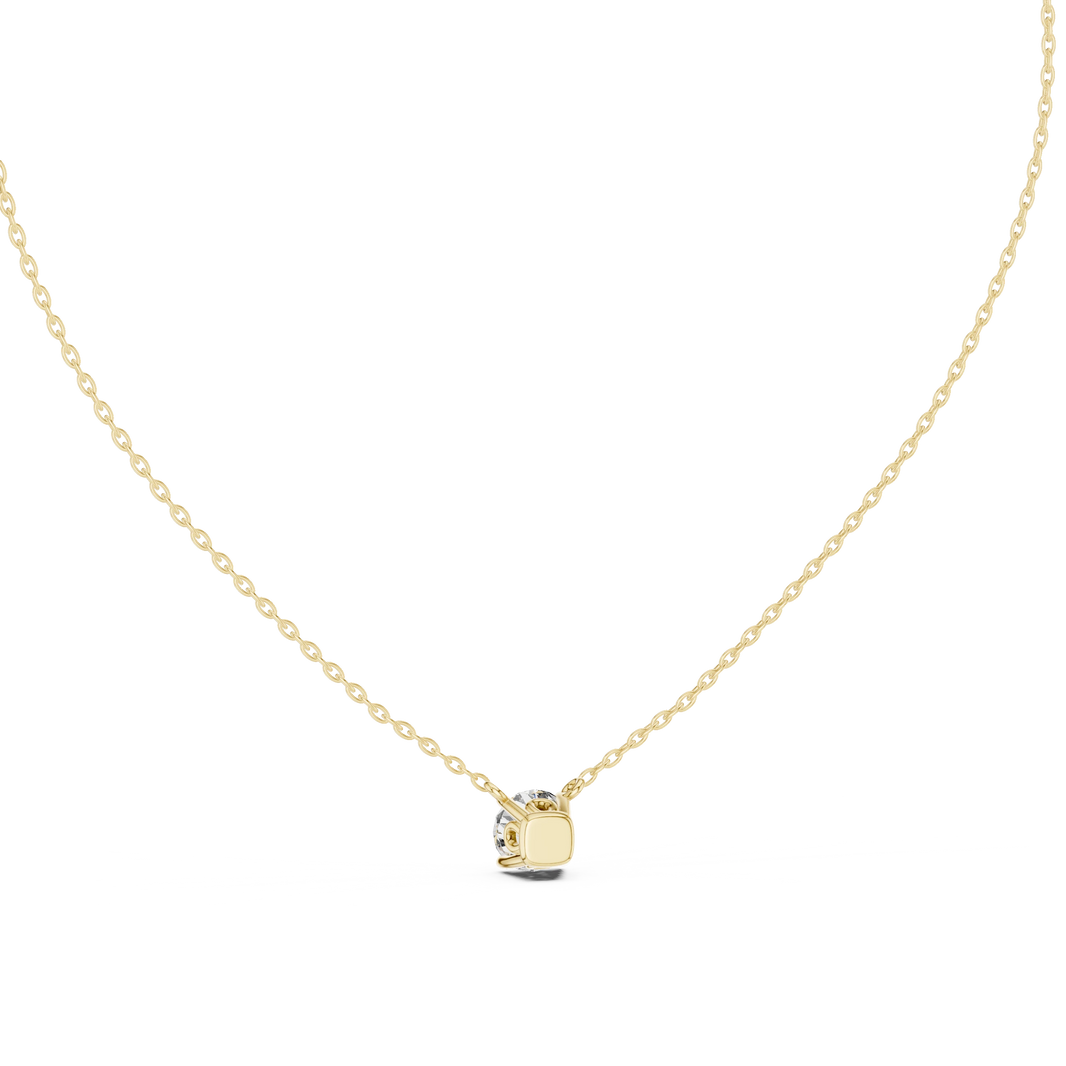 Floating Claw Prong Round Moissanite Pendant in yellow 925 sterling silver, view 4