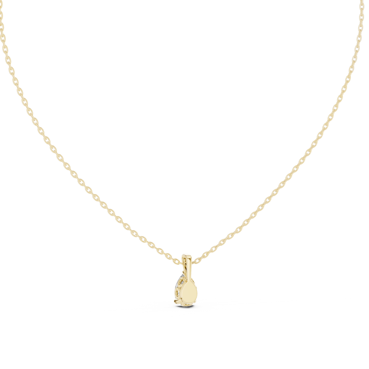 Pear Moissanite Scroll Basket Solitaire Pendant in yellow 925 sterling silver, view 4