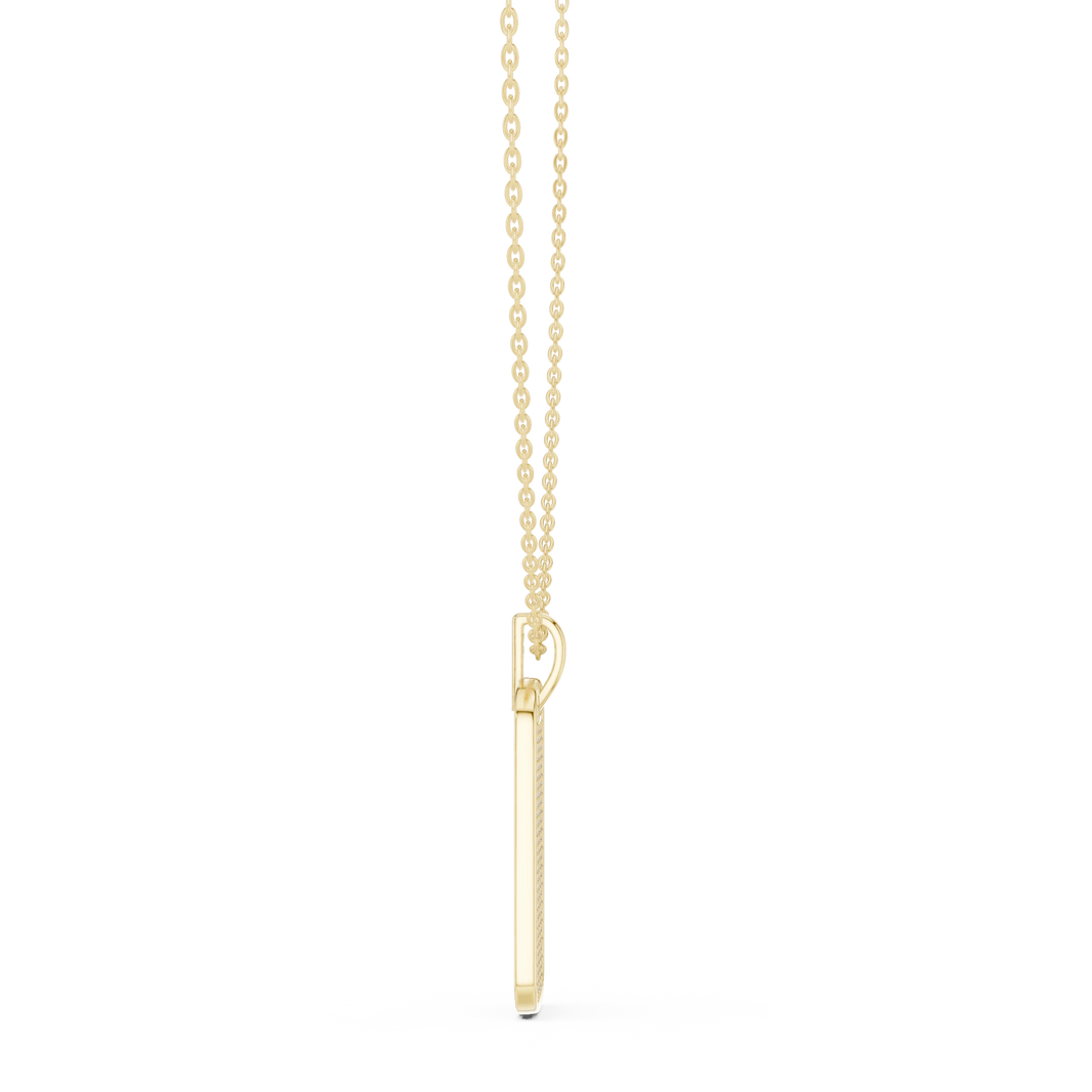 Pavé Moissanite Dog Tag Pendant in yellow 925 sterling silver, view 3