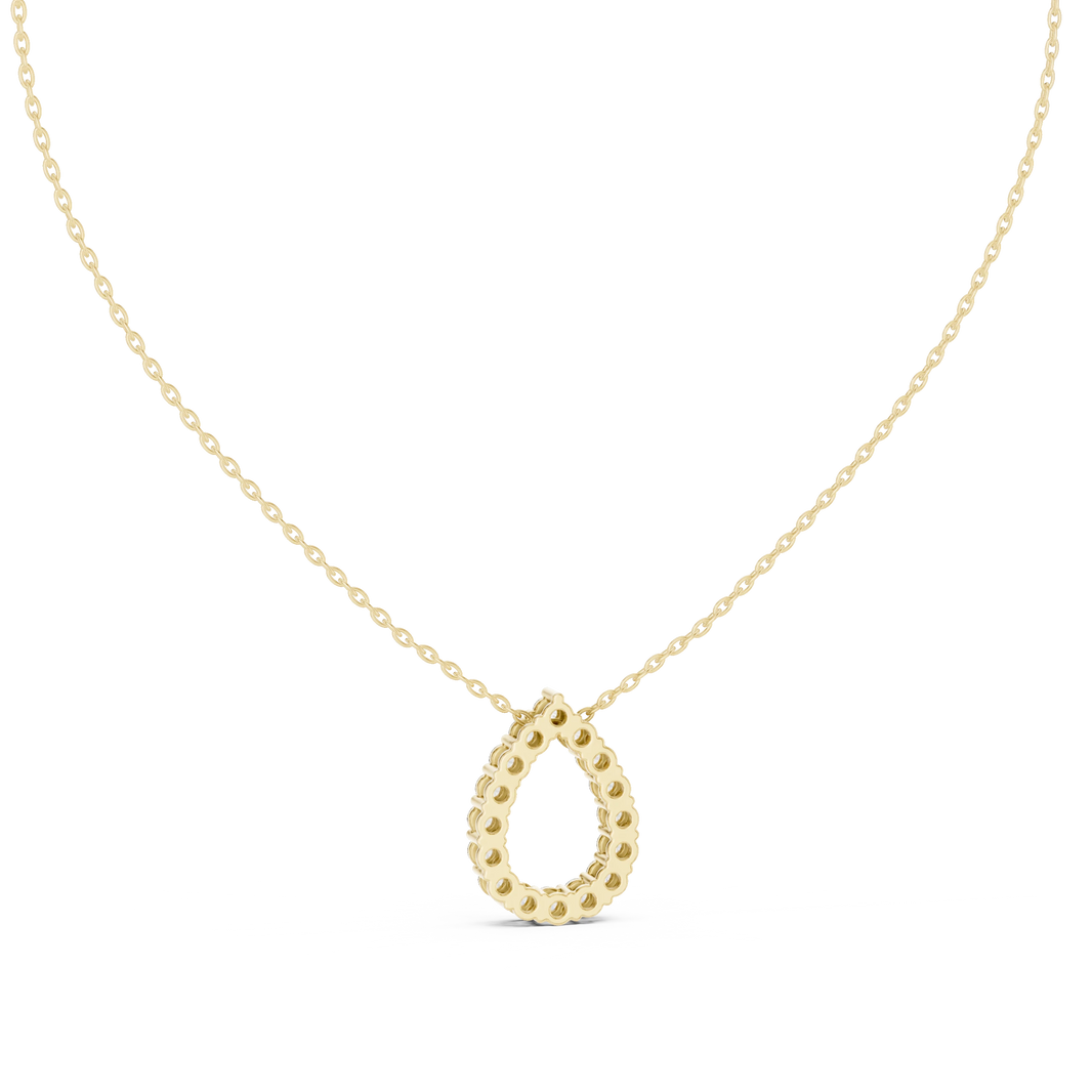 Open Teardrop Moissanite Pendant in yellow 925 sterling silver, view 4
