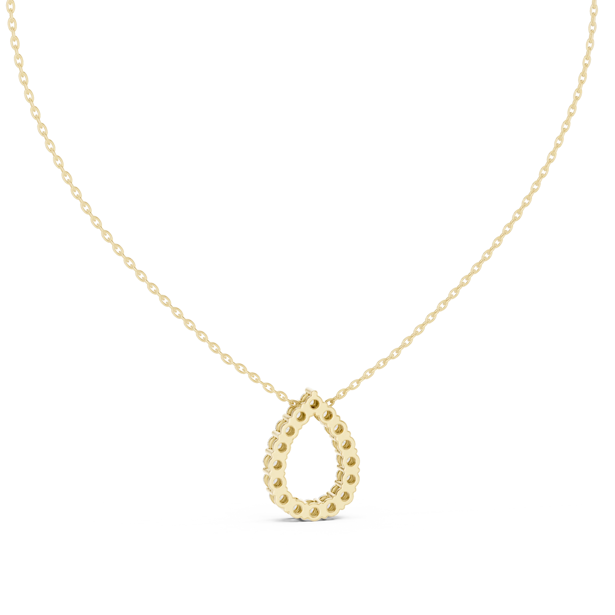Open Teardrop Moissanite Pendant in yellow 925 sterling silver, view 4