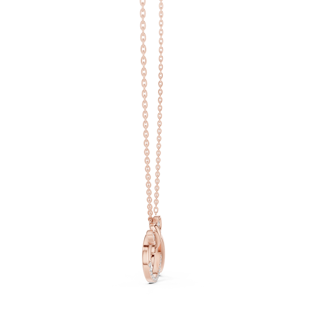 Infinity Butterfly Moissanite Pendant in rose 925 sterling silver, view 3