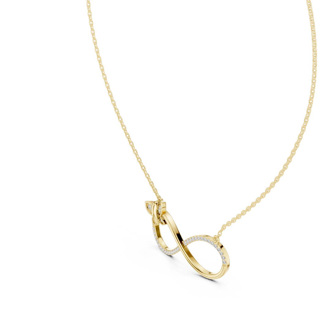Infinity Butterfly Moissanite Pendant in yellow 925 sterling silver, view 2