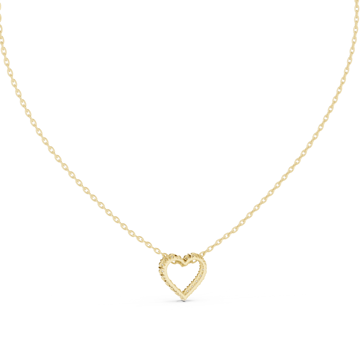 Open Heart Moissanite Slide Pendant in yellow 925 sterling silver, view 4