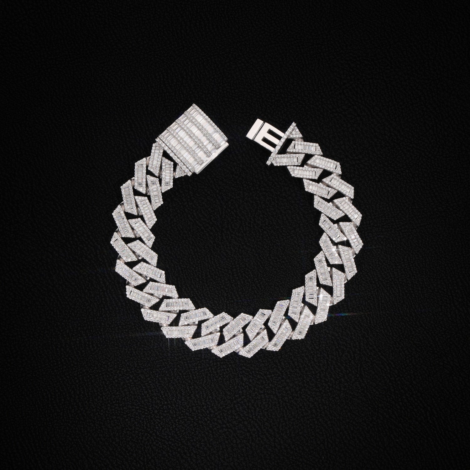 16MM Baggate inside white gold Frost Chain Cuban Bracelet