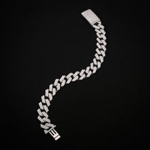 8MM Iced Cuban Link Bracelet – White Gold Edition