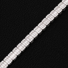 6MM,8MM Iced WHITE GOLD Baguette Cuban Bracelet