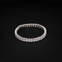 6MM,8MM Iced WHITE GOLD Baguette Cuban Bracelet