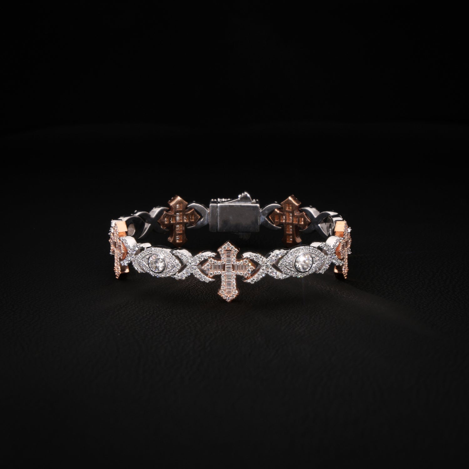 Jessus Cross X Evel EYES Two Tone GOLD VVS Bracelet