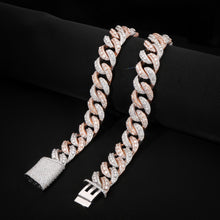 20MM Iced Rose Gold & White Cuban Link Chain