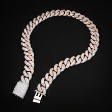 20MM Iced Rose Gold & White Cuban Link Chain