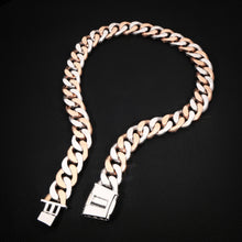 20MM Iced Rose Gold & White Cuban Link Chain
