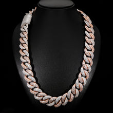 20MM Iced Rose Gold & White Cuban Link Chain